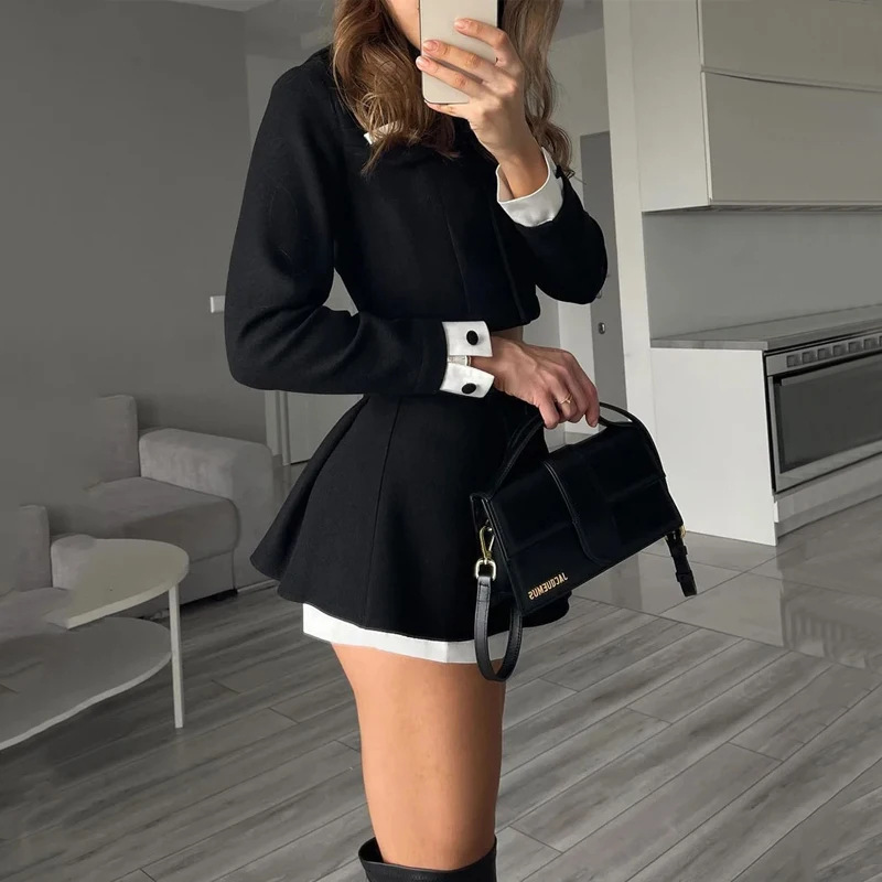 TARUXY Tweed Shorts Skirt Two  - đánh giá và giá Wool Suit Jacket