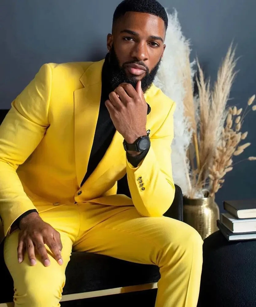 Yellow Men's Suits Slim Fit Si - đánh giá và giá Formal Wear For Men Yellow