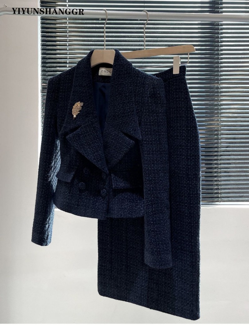 New Autumn Winter Tweed Women' - đánh giá và giá Wool Suit Jacket