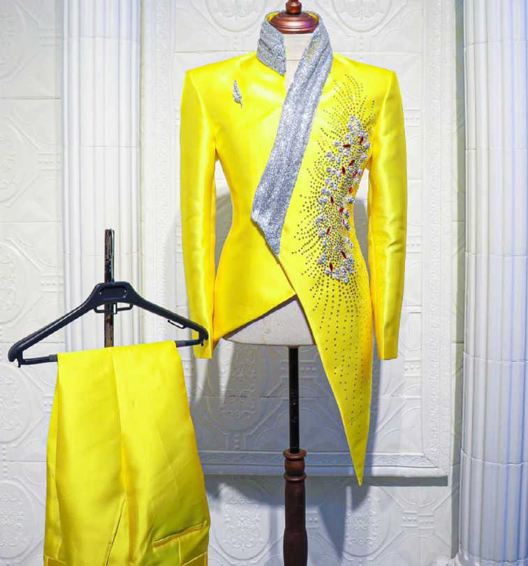Fashion Yellow Wedding Tuxedos - đánh giá và giá Formal Wear For Men Yellow