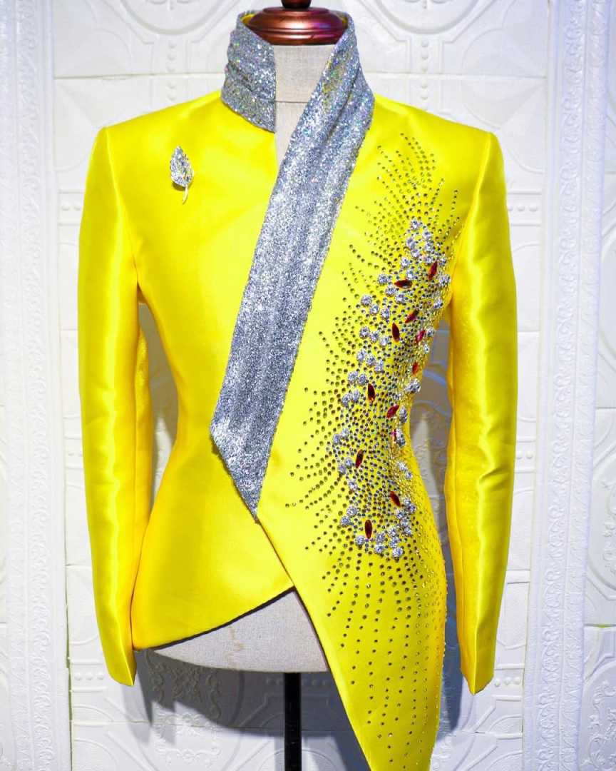 Fashion Yellow Wedding Tuxedos - đánh giá và giá Formal Wear For Men Yellow
