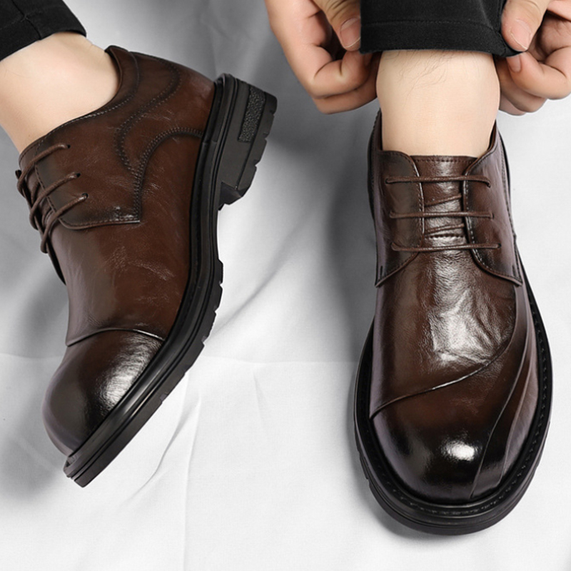 Brown Burnished Genuine Leathe - đánh giá và giá Men'S Formal Wear