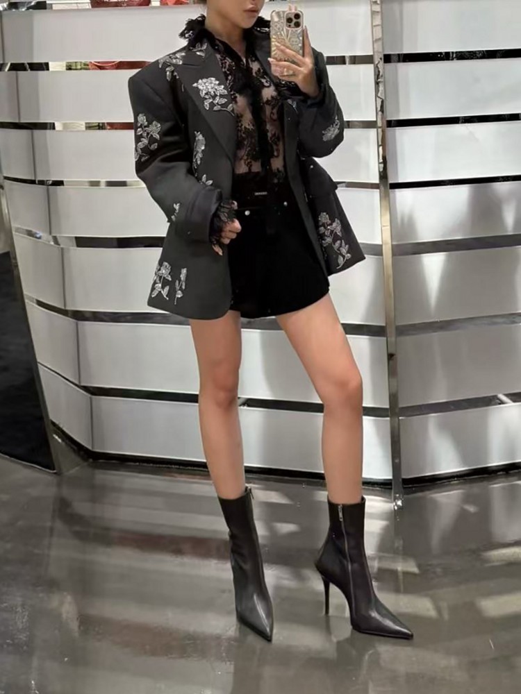 High Quality Women Gray Loose  - đánh giá và giá Wool Suit Jacket