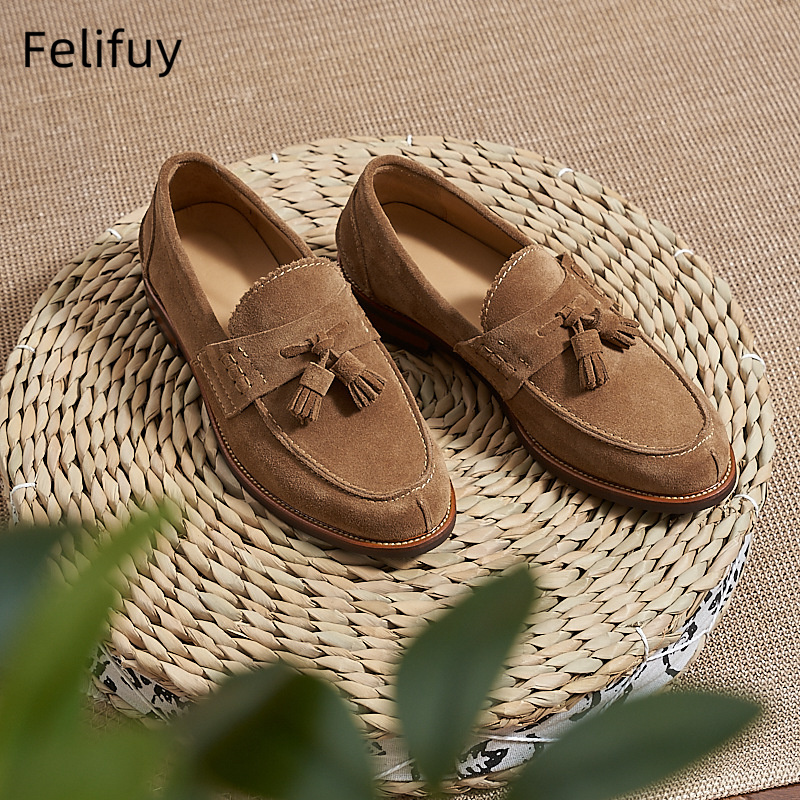 New Brown Men Flat Loafers Cow - đánh giá và giá Men'S Formal Wear