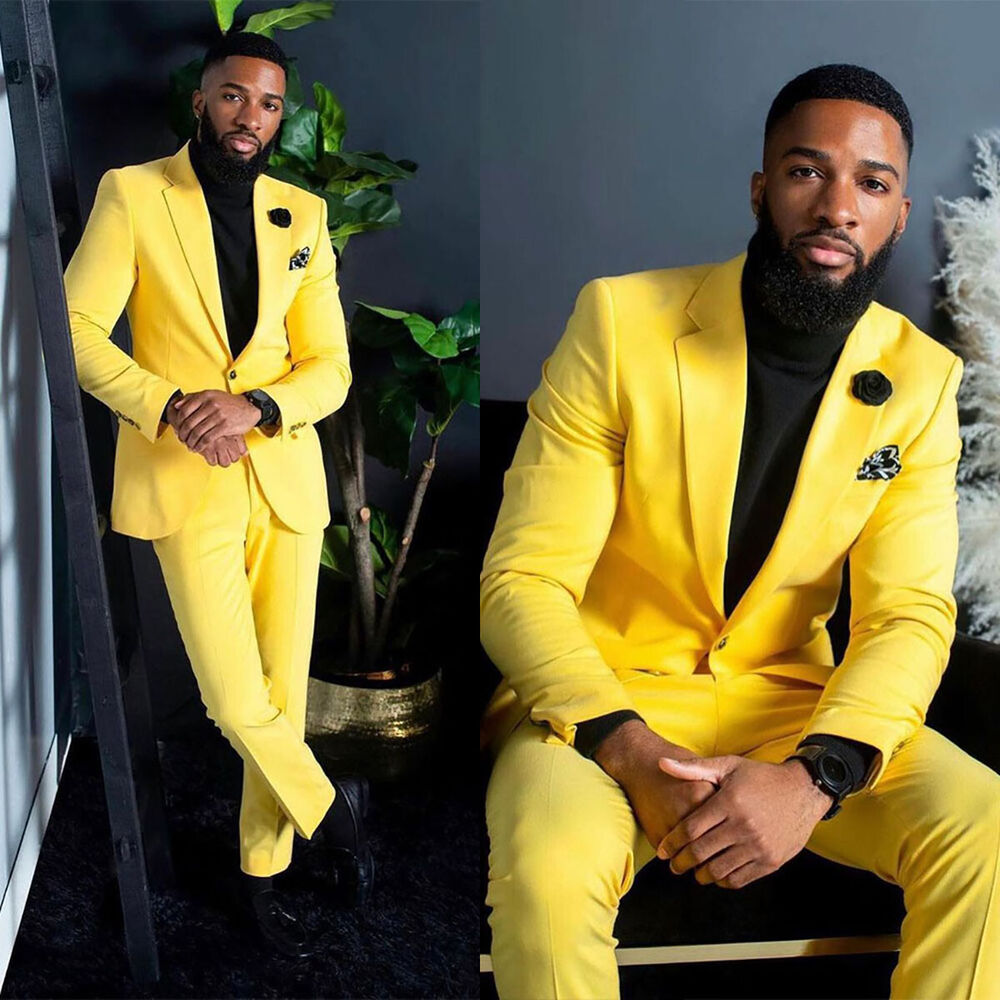 Men's Yellow Suits Slim Fit Si - đánh giá và giá Formal Wear For Men Yellow