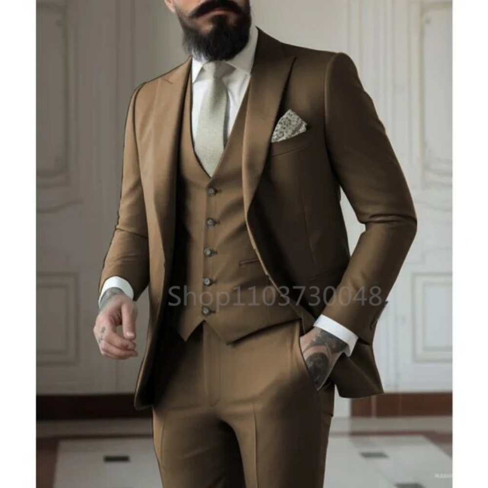 High-Quality Blue Real 3 Piece - đánh giá và giá Men Formal Wear Blue