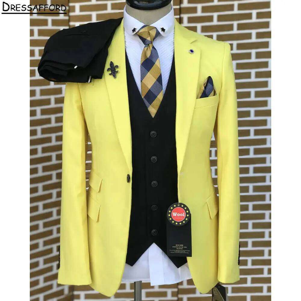 Yellow Elegant Men Business Fo - đánh giá và giá Formal Wear For Men Yellow